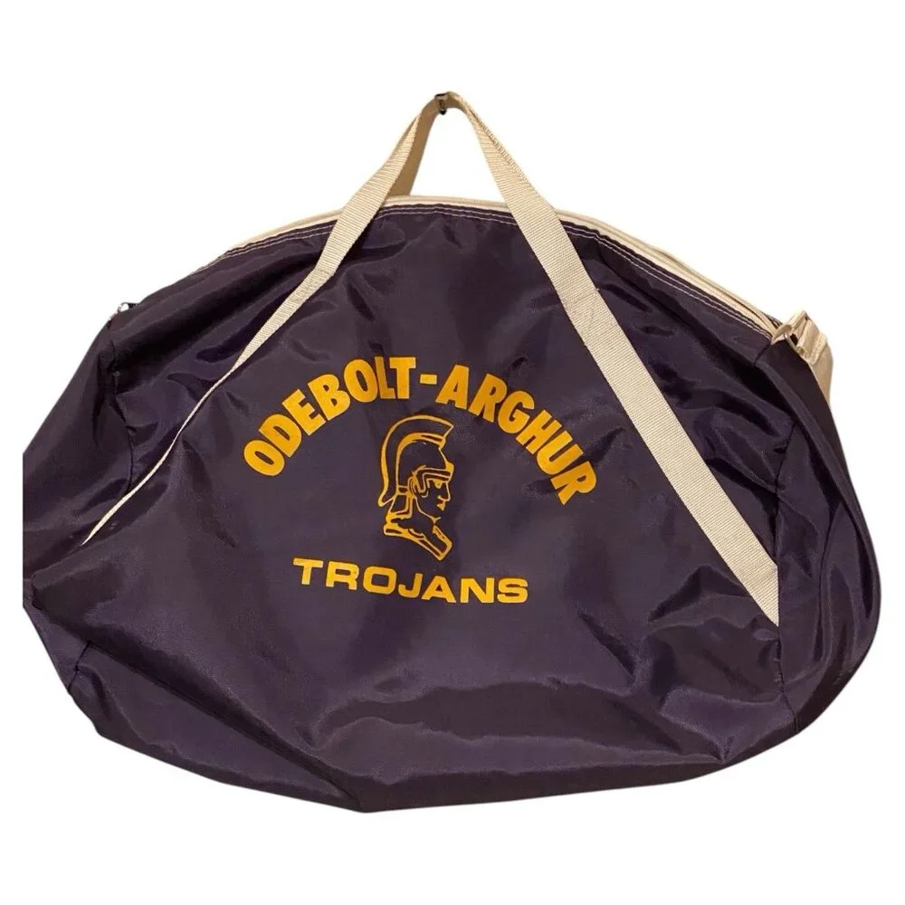 Vintage Odebolt-Arghur Trojans Duffle Sports Bag Purple Gold